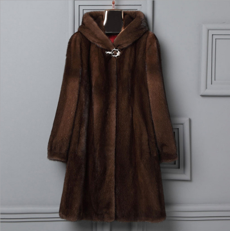 Women's Clothing mink coats for women fur whole mink long hooded _voghion.com