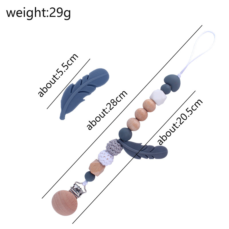 Cadena de chupete de silicona suministros para bebés cadena anti-caída mordedor bebé nuevo clip de chupete anti-perdido cadena anti-caída