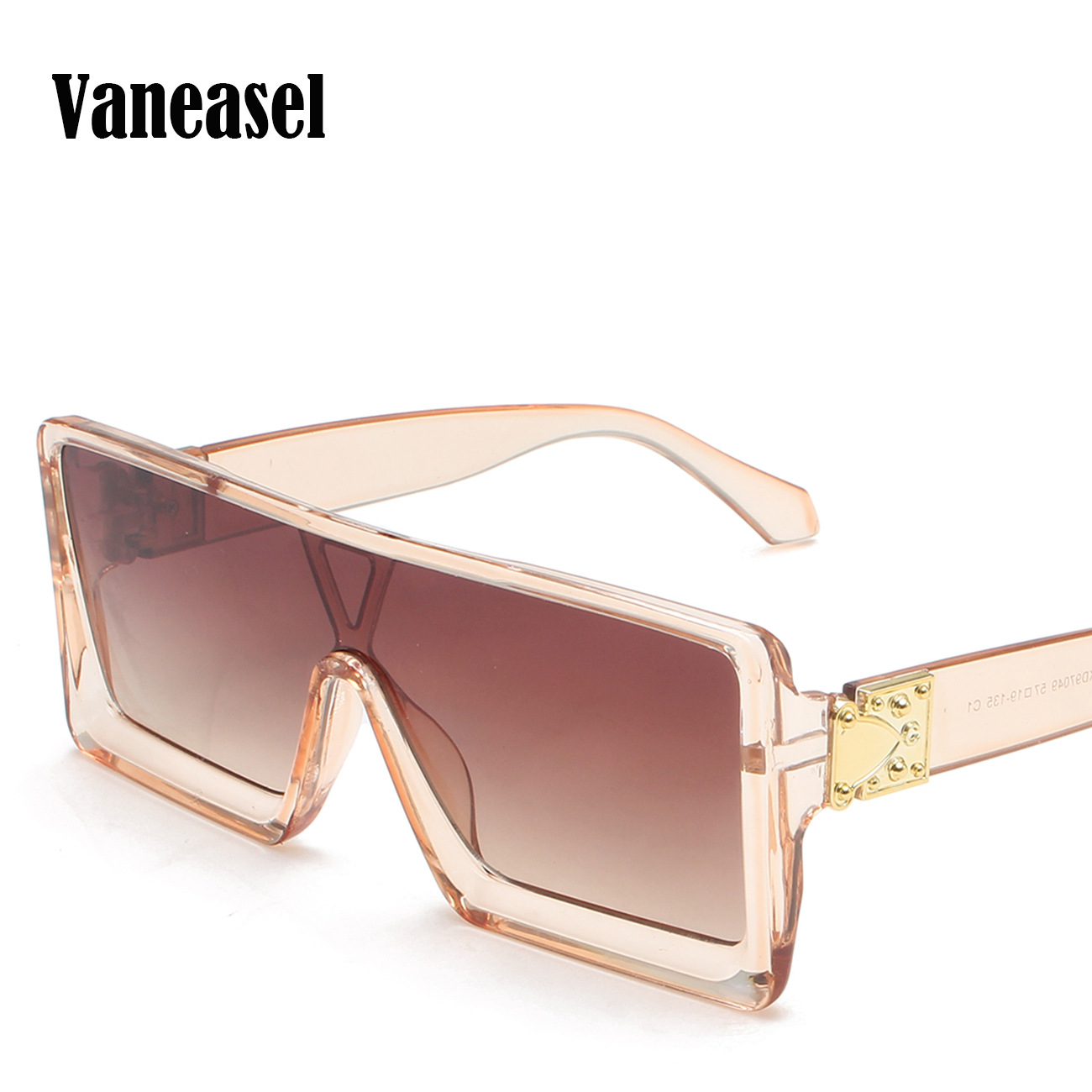 Moda europea y americana pasarela marrón gafas de sol 97049-caja integrada gafas de sol de moda personalizada Rana gafas