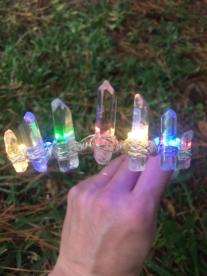 Led Crystal Headband Natural Stone Light-up Hair Accessory_voghion.com