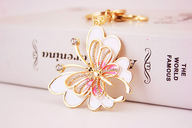 40g Weight Birthday Occasion Metal Material Father'S Day Festival Butterfly Pattern Unisex Gender Blue Color Diamond Craft Small Gift Colorful Butterfly Insect Women's Keychain 3