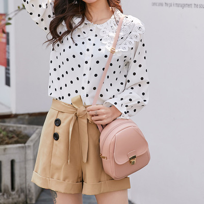 Wholesale New Elliptical Small Backpack, Korean Fashion Version 2019, Lady Wenyi Shoulder Bag, Leisure Small Lock Single Shoulder Bag