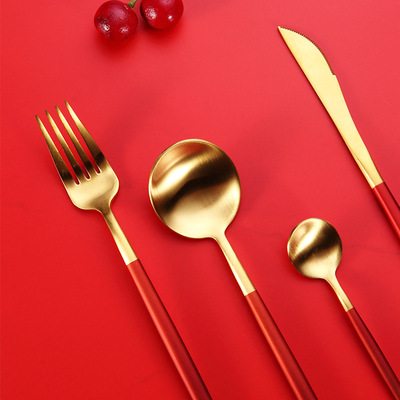 household Western knife Fork spoon Three-piece Suite 304 Stainless steel Restaurant steak Steak Knife and fork Coffee spoon Cross border wholesale