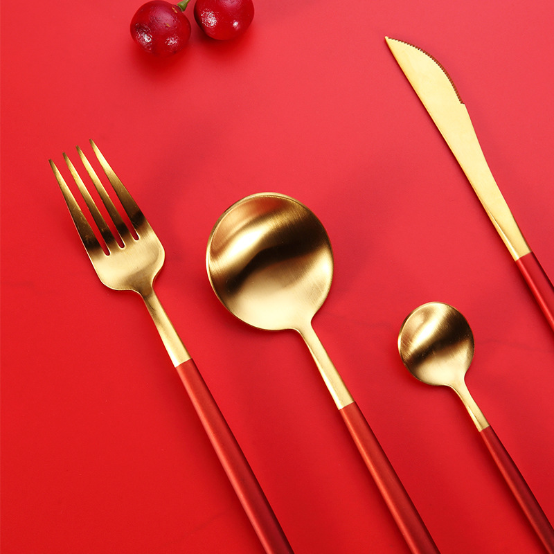 household Western knife Fork spoon Three-piece Suite 304 Stainless steel Restaurant steak Steak Knife and fork Coffee spoon Cross border wholesale