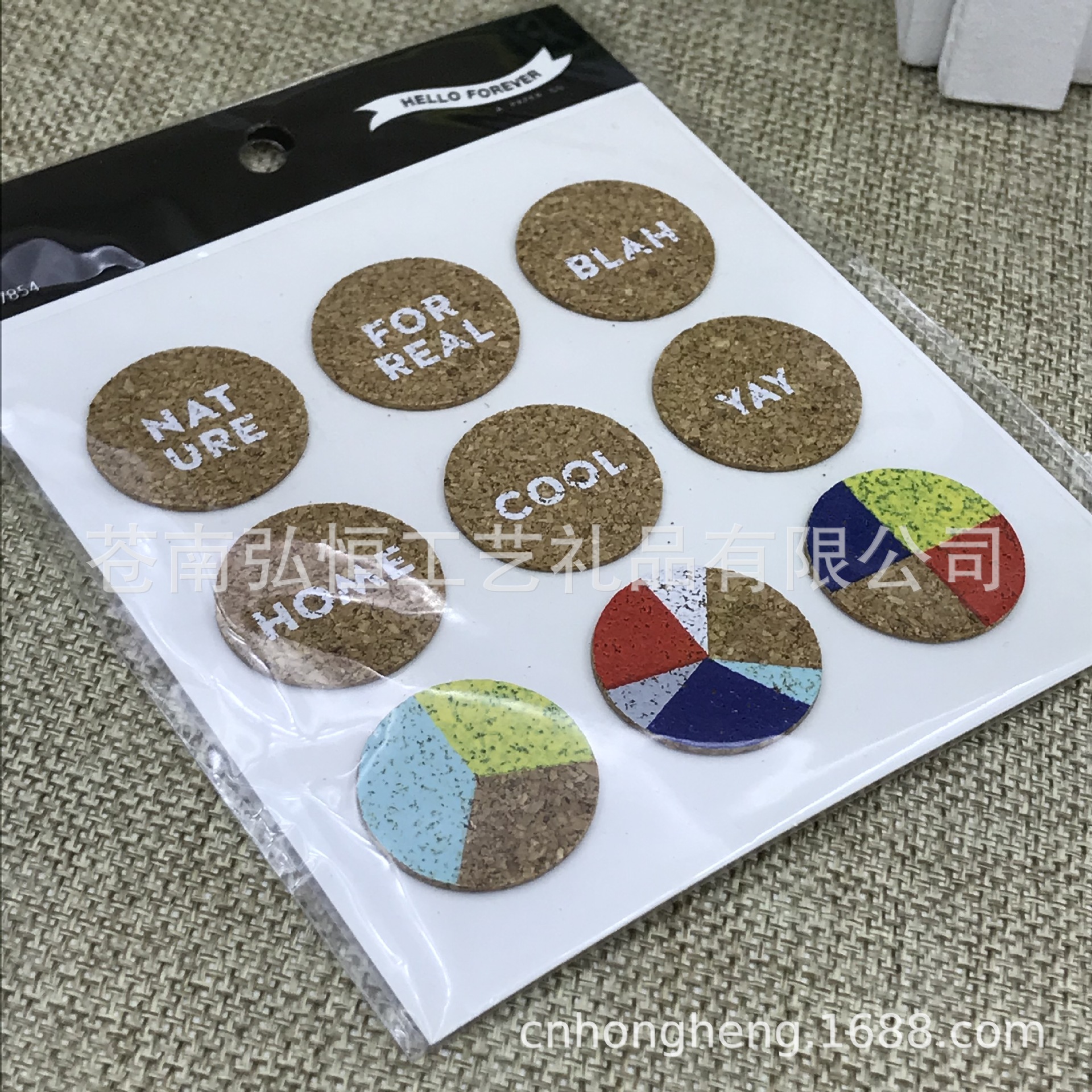 供应环境彩色印刷软木贴纸图案软木儿童装饰贴纸