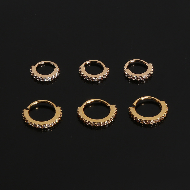 Fashion Round Copper Inlay Zircon Womenu0027S Nose Ring 1 Piece