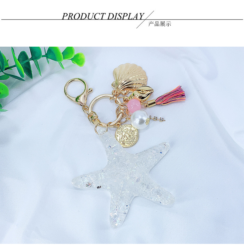New acrylic tassel starfish lady bag car keychainpicture4