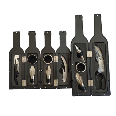 现货批发 塑料红酒开瓶器套装 红酒酒具五件套 葡萄酒创意开瓶器|ms