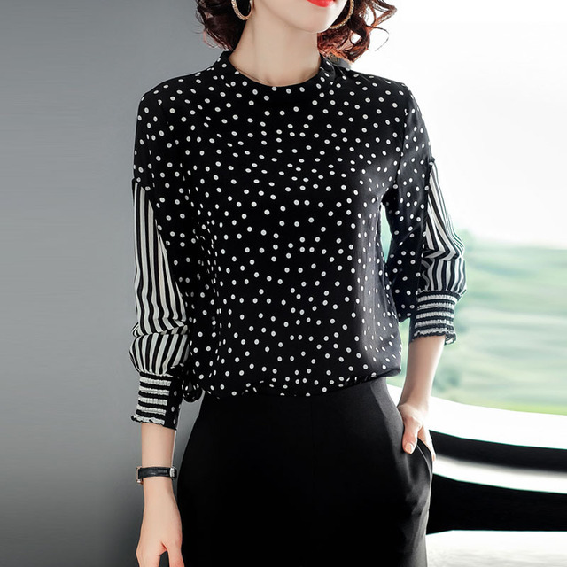 Chiffon jacket Polka dot loose thin shirt