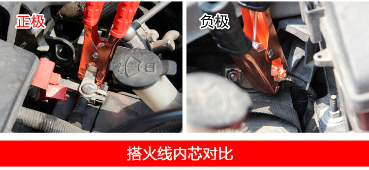 Car battery connection line fire wire bold fire copper line emergency connection line battery clip across the River Dragon Fire wire
