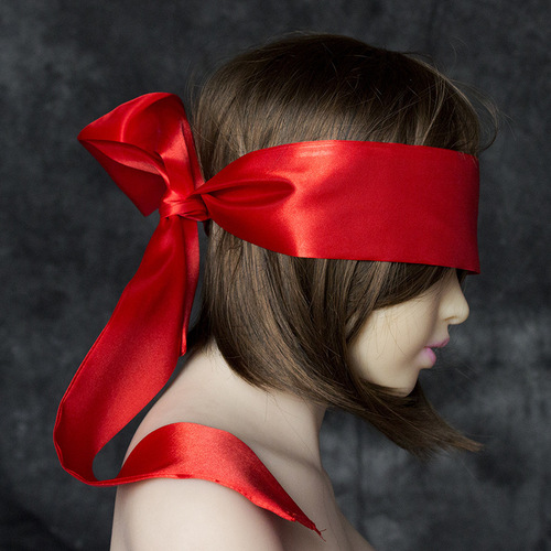 Sexy eye mask for women, mysterious and sexy silky two-color blindfold to block light and can be tied and restrained, SM passion supplies