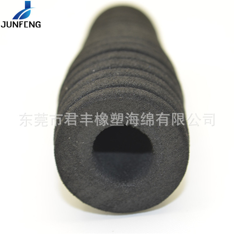 灰色软胶手把套工业nbr橡塑海绵管空心带沟槽防护手把套厂家供应