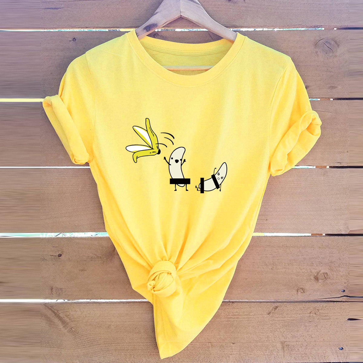 spoof banana undress plus size women's short-sleeved T-shirt NSSN2575