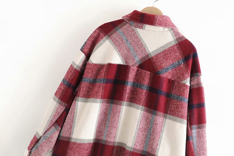 wholesale winter plaid blouse jacket top NSAM5276