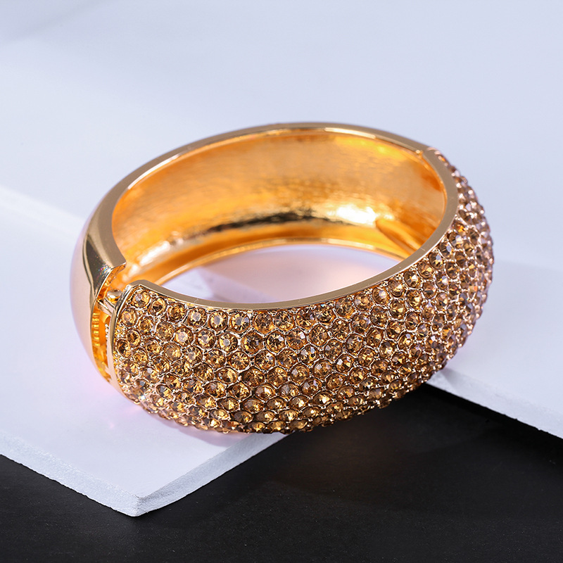 alloy wide-sided zircon bracelet