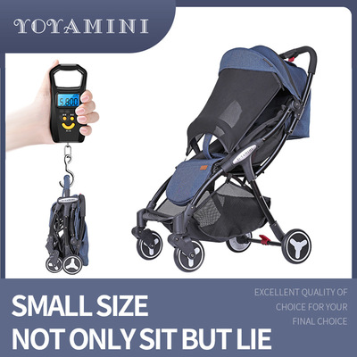 工廠直銷YOYAMINI英文版嬰兒推車輕便折疊超輕可坐躺壹鍵收車避震