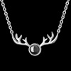 Pure silver Yilu Road has you memories of love necklaces 100 languages I love you Douyin Give Girlfriend Gifts without Bettering