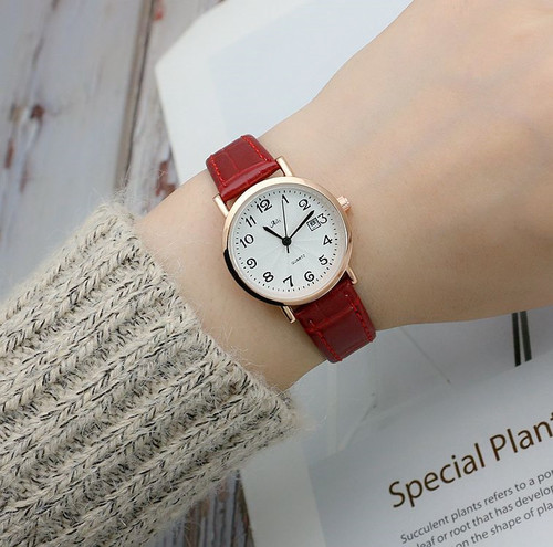 College style calendar female student belt watch Japanese and Korean fresh fashion trend ladies quartz watch wholesale