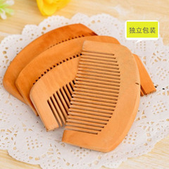 Customizable hotel small comb, portable pocket-sized scalp massage comb, hotel wood comb, peach wood comb