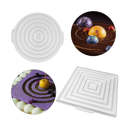 Planet cake mousse ring mold Internet celebrity cake double-sided corrugated silicone ring mold diy baking mousse ring