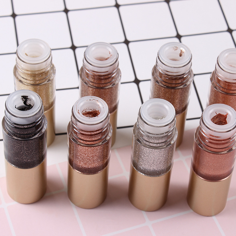 Zylindrisch Perlmutt Glänzend Portable Eyeshadow Liquid Eyeshadow display picture 2