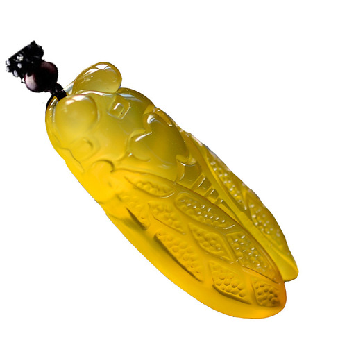 Ice type yellow chalcedony Guanyin Buddha pendant safe and wishful thinking agate pendant jade jade live broadcast supply wholesale