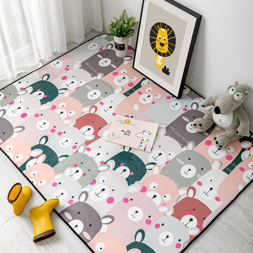 Nordic Cartoon Animal Large Carpet Water-Absorbent and Wear-Resistant Door Mat Living Room Bedroom Entrance Foot Mat Bay Window Mat