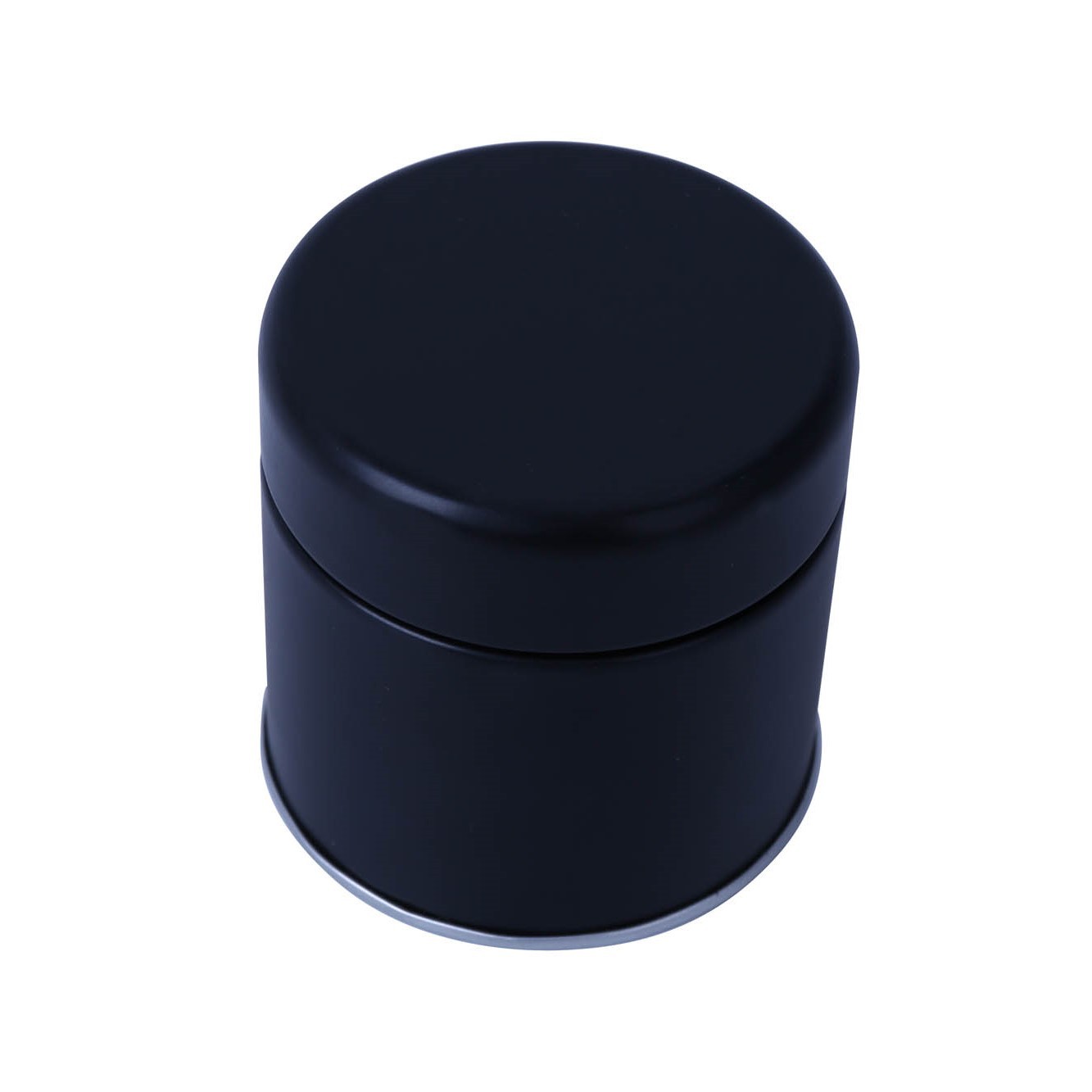 圆形调料罐缩口盖圆罐黑色圆罐可哑光圆形罐