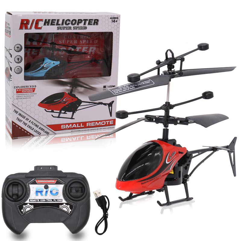 Mini two-channel remote control airplane helicopter model children's electric toy