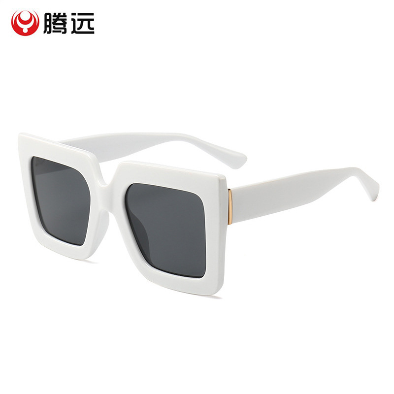 Cross border Europe and America Sunglasses Square Round face Sunglasses lady Double color sunlight glasses 9012