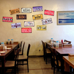 European retro iron plate license plate bar cafe personalized decoration home wall decoration wall sticker iron painting wall hanging