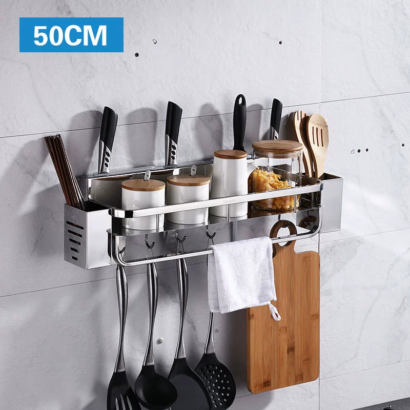 SUS304 Stainless Steel Kitchen Set the Shelf Multifunctional Seasoning Storage Shelf