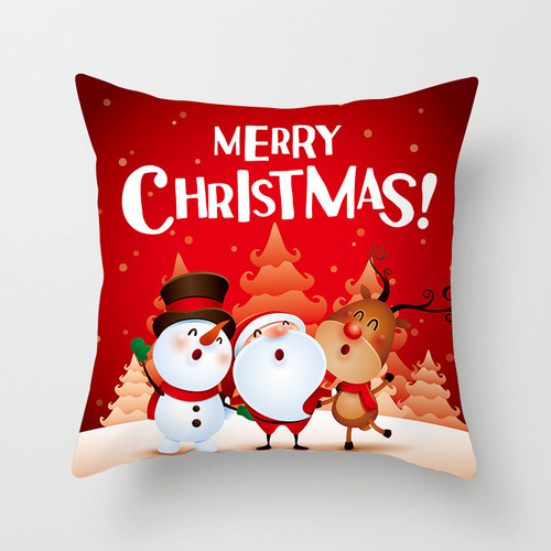 18'' Cushion Cover Pillow Case Christmas Snowman pillow cover holiday home decoration cushion cover custom