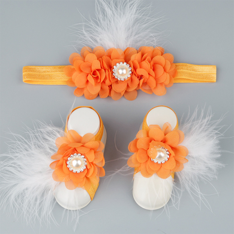 Baby Children Chiffon Flower Head Flower Foot Flower Footband Wholesale Nihaojewelry display picture 8