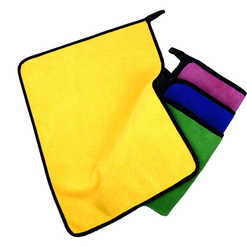 Factory 30*40 High-density Coral Fleece Thick Water-absorbent Dual-color Double-sided Car Wiping Towel Superfine Fiber Car Wash Towel