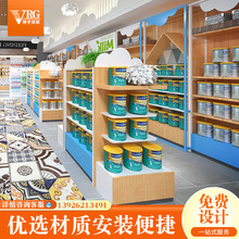 母婴超市用品展示架超市木质母婴货架童车奶粉童装钢木靠墙展架
