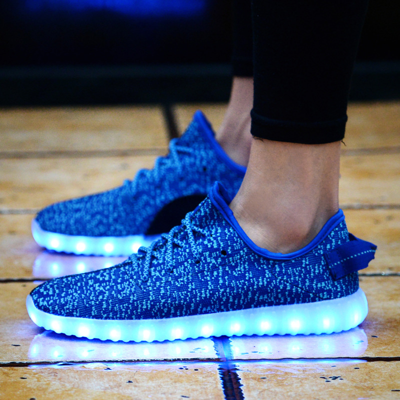 adult Coconut Light shoes Men's Shoes USB charge Luminous shoes ventilation Net surface LED Cross border Large Flash shoes