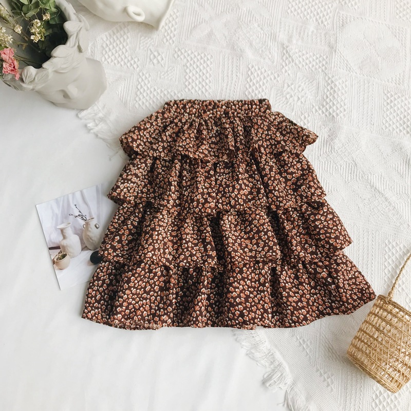 mqd-kids2019春裝新款女寶小碎花蛋糕裙百搭長裙韓版兒童洋氣裙子