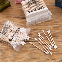 Wholesale bulk cotton swabs, disposable double-headed cotton buds, dual-ended cosmetic swabs, makeup remover and cleansing cotton swabs—packaged in bags.
