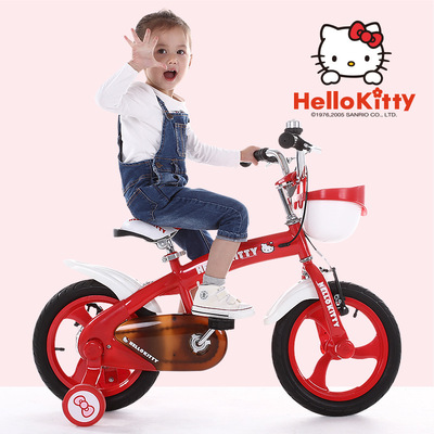 源頭廠貨凱蒂貓兒童自行車寶寶小童車男孩2--6歲小孩單車壹件代發