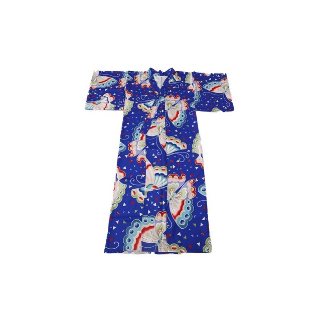 2019 new kimono women’s Japanese kimono formal improvement blue big butterfly wrinkle free ironing small pattern kimono