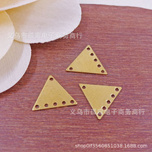 黄铜14.5mm六孔三角形片 耳环挂件流苏连接片手工diy饰品配件材料