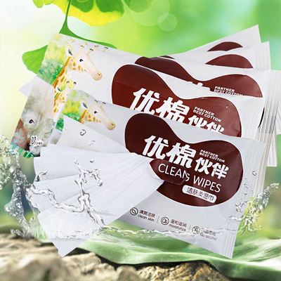 清洁润肤一次性湿巾10片装小包随身装便携迷你式湿纸巾袋批发定制