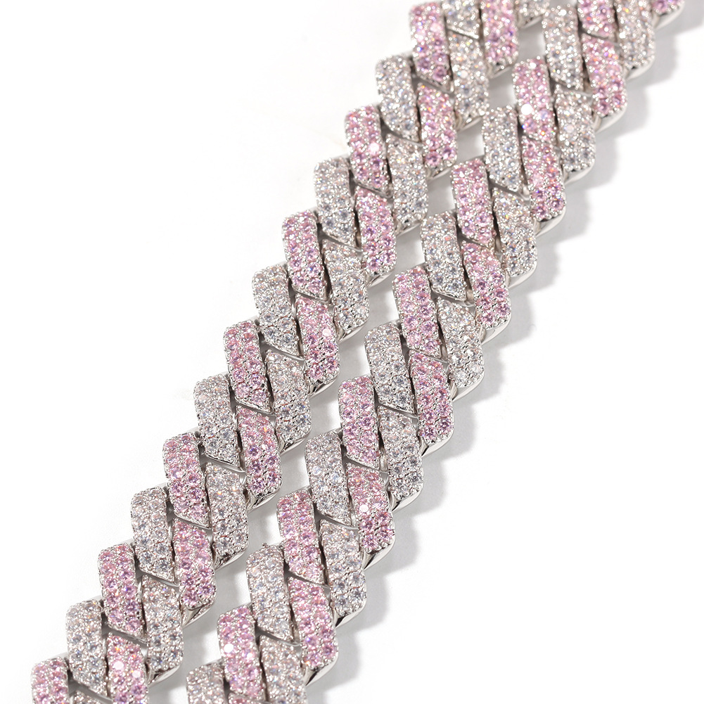 129g Weight Zircon Inlay Material Bracelets, Necklace Classification 1 Piece Quantity Daily, Street Occasion Copper Material Geometric Pattern Men's Gender Inlay Design Hip-Hop Style Hip-hop Geometric Copper Inlay Zircon Bracelets Necklace 1