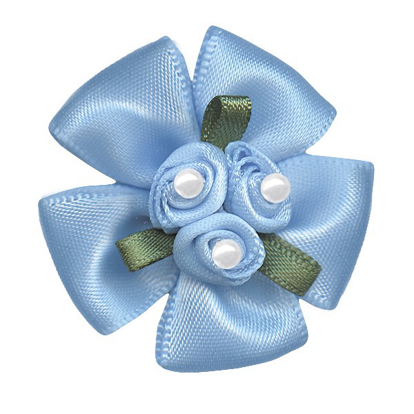 Yao Ming cinta flor decoración hecha a mano 3,6 cm de ancho cinta arco horquilla tocado ropa cinta pequeña flor arco