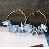 Fashionable earrings, cloth, Korean style, bright catchy style, flowered