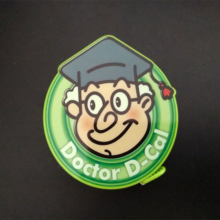 定做1.5米2米绿色小圆形软尺创意可爱卡通自动伸缩卷尺