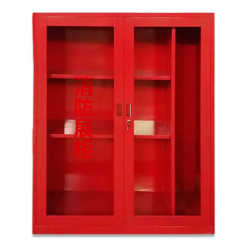 消防展示柜 红色双门微型消防站 应急消防器材柜 消防应急展示柜