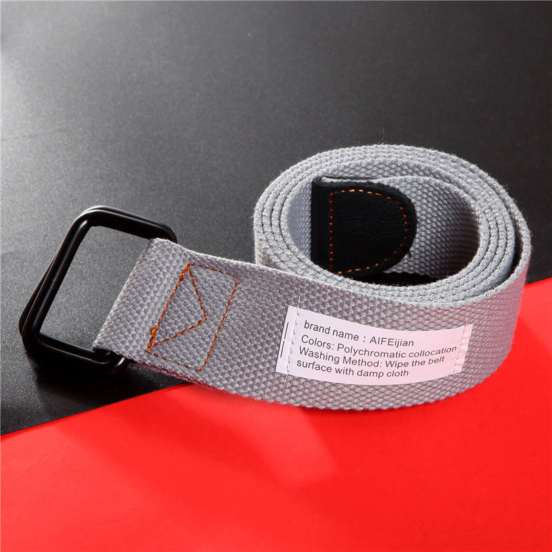 Gray square buckle with logo