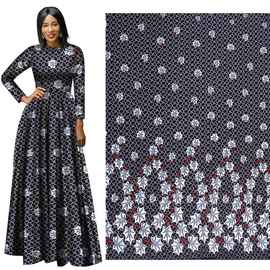 新款春夏季全涤非洲蜡染印花面料枫叶花型蜡印花布工厂一件代发